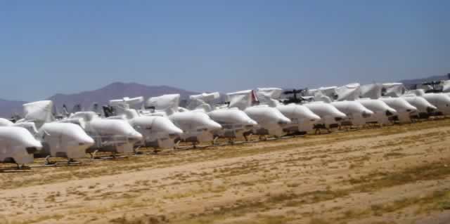 Helicopters in desert storage at Davis-Monthan Air Force Base in Arizona Helicopters in desert storage at Davis-Monthan Air Force Base in Arizona