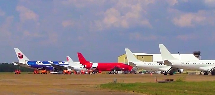 Airliner disassembly facility at the Greenwood-Leflore Airport in Mississipp