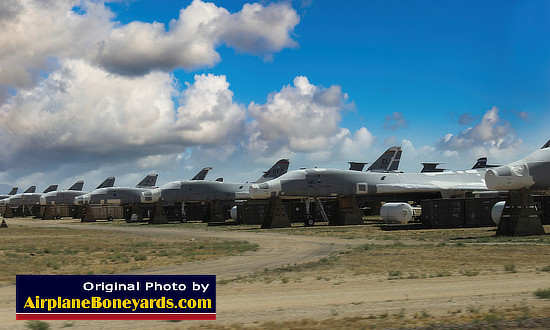 USAF B-1B Lancer bombers in storage at Davis-Monthan's AMARG facility