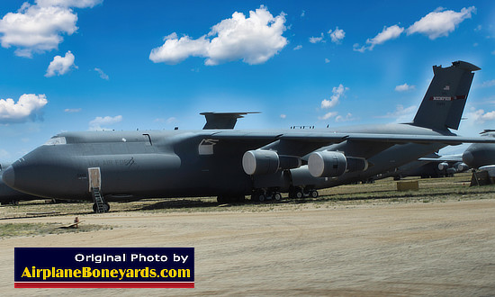 USAF C-5 Galaxy transport in storage at Davis-Monthan's AMARG facility