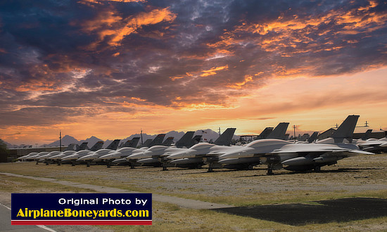 F-16 Fighting Falcons in storage at AMARG
