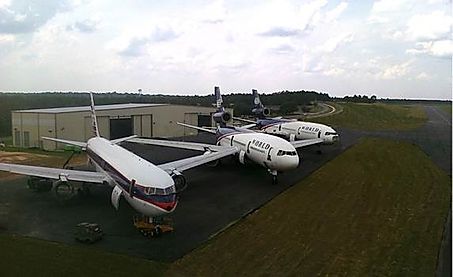 Airliners in storage at Bob Sikes Airport in Crestview, Florida