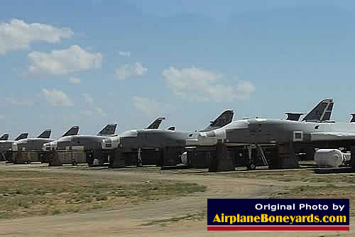 USAF B-1B Lancer bombers in storage at Davis-Monthan's AMARG facility
