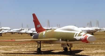 F-100 Super Sabre seen on Celebrity Row on the AMARG bus tour at Davis-Monthan Air Force Base in Tucson, Arizona