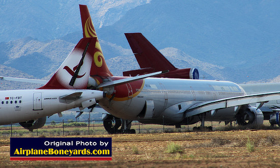 Variety of jet airliners in storage at Phoenix Goodyear Airport
