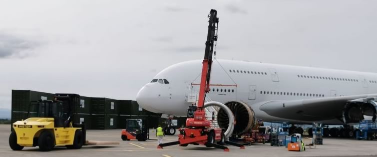 Airbus A380 disassembly at the West Airport Knock