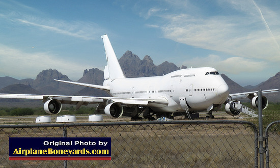Boeing 747 wide-body jetliner in storage at the Pinal Airpark in Arizona