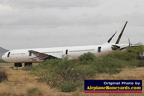 Airbus airliner being scrapped at the Pinal Airpark in Arizona