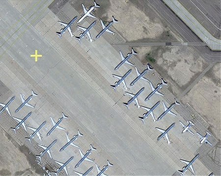 Roswell International Air Center, an airliner boneyard in New Mexico