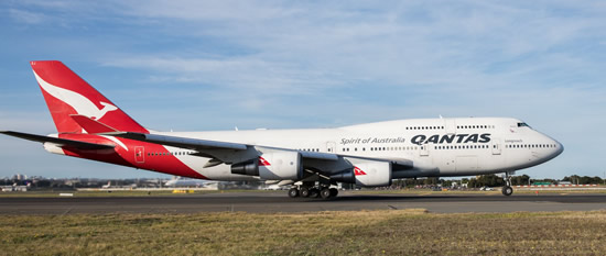 Qantas Boeing 747 "Wunala" departing Sydney, Australia on July 22, 2020