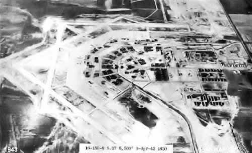 Aerial view of the Stuttgart AAF in 1943